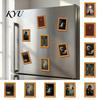 Wooden Magnet Ornaments Retro Frame Fridge Magnet, Strong Magnetic Decor Kitchen Refrigerator for Refrigerator, Office Whiteboard Decoration