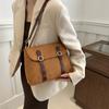 Leather Shoulder Bag for Women's Korean Suede Design Fashionable Crossbody Bag Retro Strap Postman