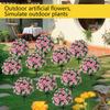 Artificial Outdoor Flowers, Simulated Outdoor Plants, Artificial Plants, Shaped Balls, Artificial Outdoor Set (2 ), With Ground, Suitable For Home Po