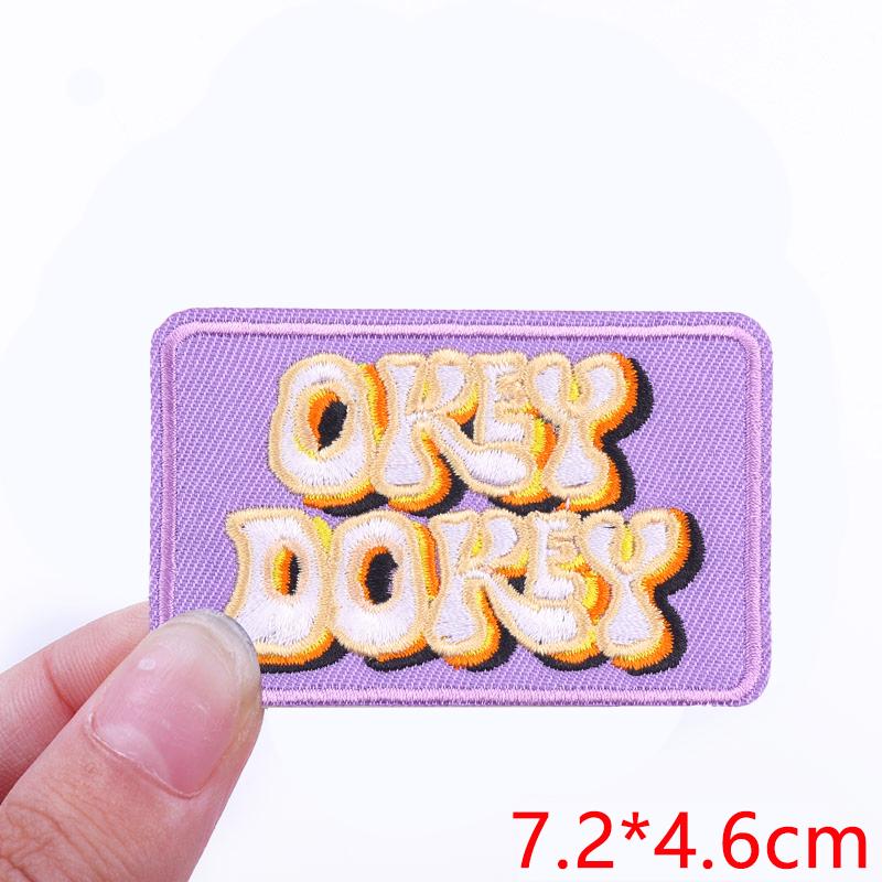 Jeans Backpack Embroidered Patch Cartoon/Letter Slogan Embroidery Patches Iron On Patches For Clothing Thermoadhesive Patches