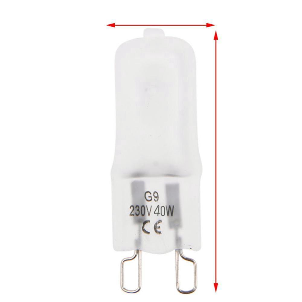10 Pieces Warm White Matte G9 2800K-3000K Halogen Lamp Hours Life About 50.000 40w