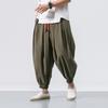 (Proiettore)Pantaloni casual in lino e cotone moda da uomo Leggings elastici con gambe larghe larghe