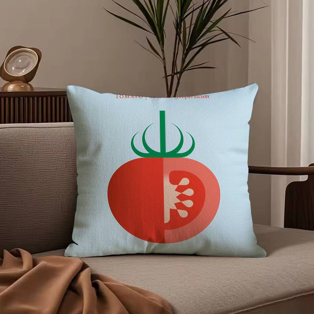 Vegetable Lovely Simple Pillow Case Anti-dustmite Pillowcase Invisible zipper silky short plush Sofa cushion cover