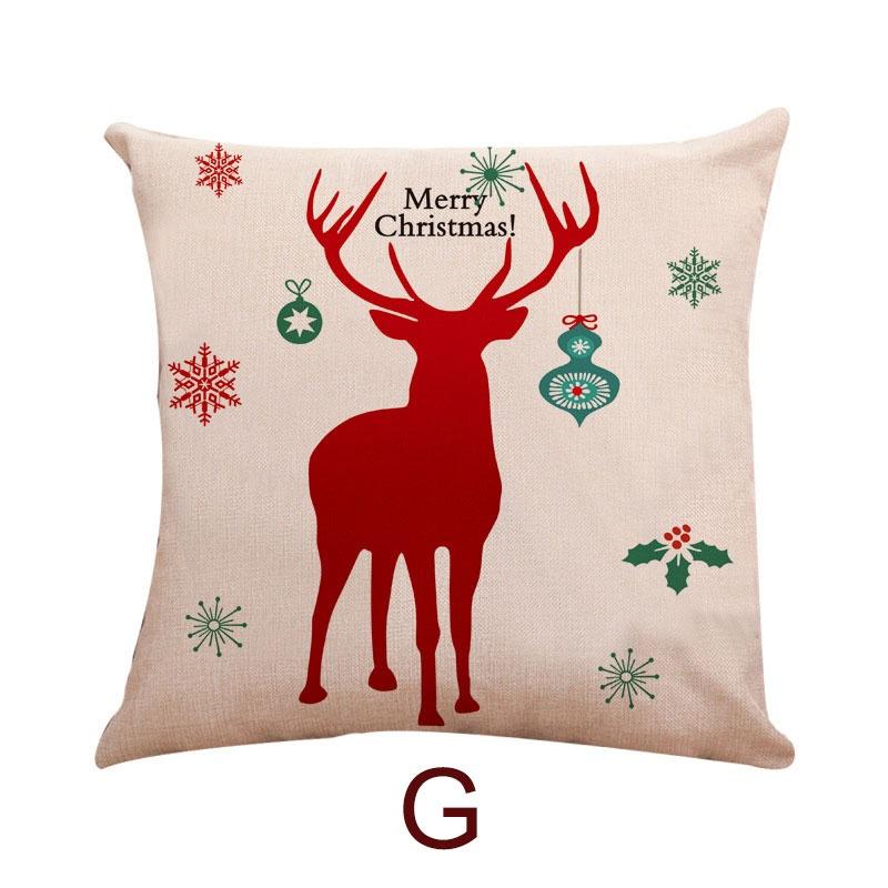 

Веселого Рождества Санта Рождественская наволочка для подушки украшение из хлопка и льна 45*45 см G