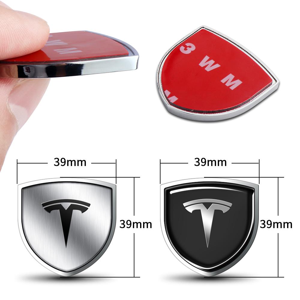 1Pcs Car Styling Metal Shield Logo Car Body Side Window Emblem Stickers For Tesla Model 3 Model S X Y 2020 2021 2022 Roadster