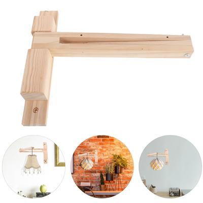 Wood Wall Mount Lamp Holder Folding Mid-Century Sconce Bracket for Hanging Pendant Light Wall Shelf Reading Writing Space