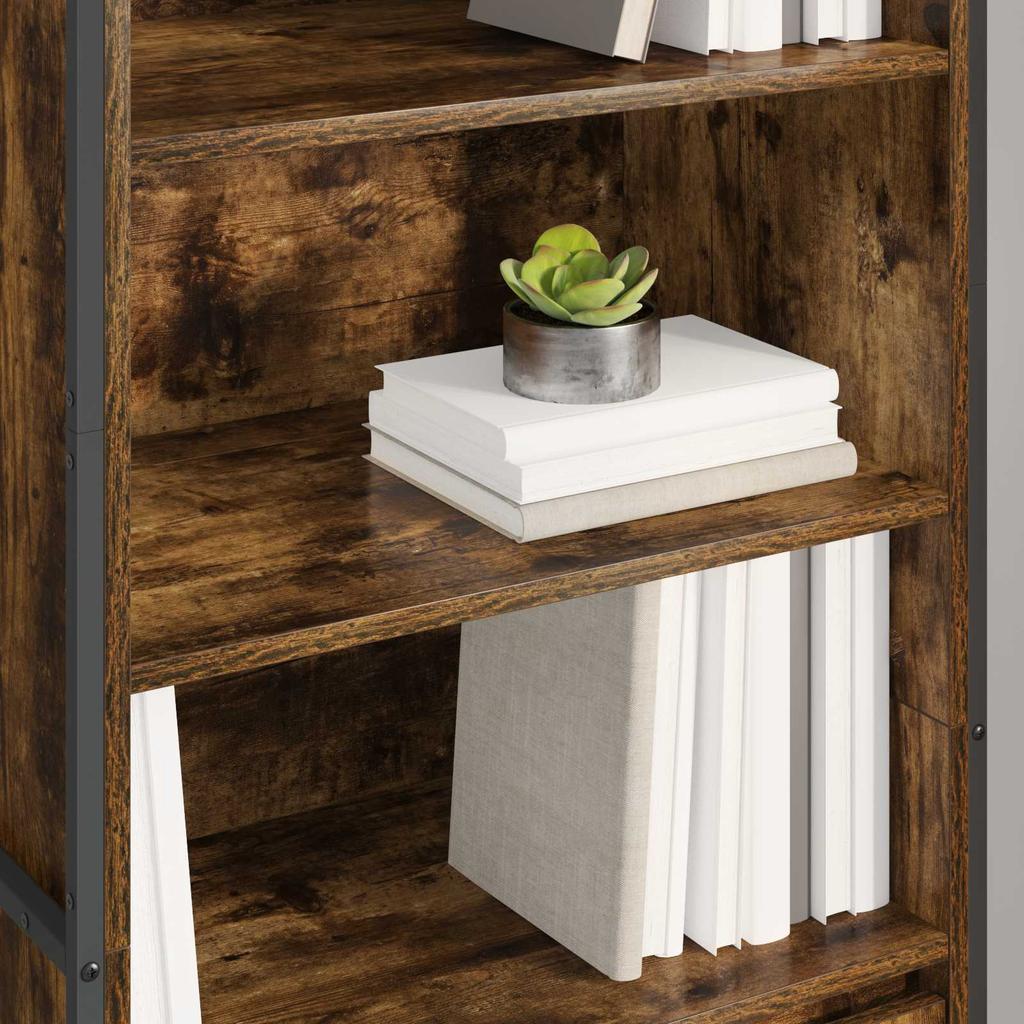 Tall Cabinet in Smoke Oak Finish 60 x 36 x 200 cm Engineered Wood