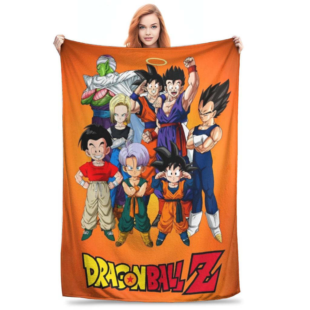 Dragon Ball Z Flannel Throw Blankets Japan Cartoon Blanket for Bedding Car Super Warm Bedspread