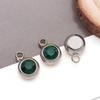 Twelve Color Birthstone Round Titanium Steel Pendant for DIY Jewelry