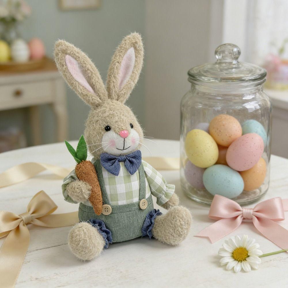 Sitting Rabbits Simulation Bunny plush Doll Easter Bunny Decor  Home Decoration