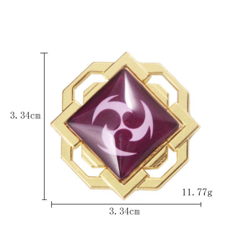 Game Genshin Impact Metal Brooch Pins Primogem Xiao Mask Vision 7 Element God's Eye Weapons Luminous Badge Cosplay Prop Jewelry