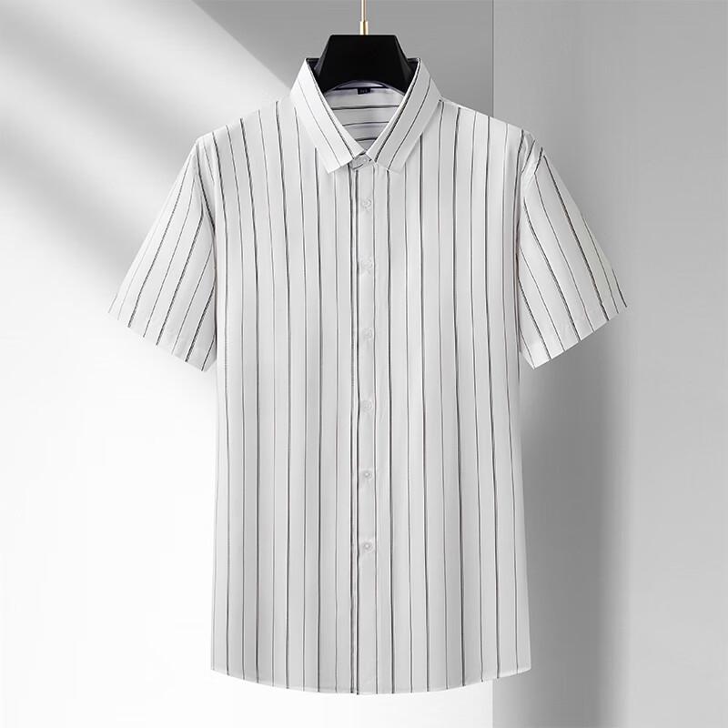 Мужская классическая полосатая рубашка с коротким рукавом 190/3XL