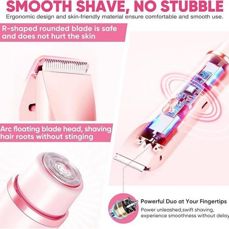 Women's Waterproof Electric Razor: Double-Head Shaver for Dry & Wet Use, Full Body Hair Removal