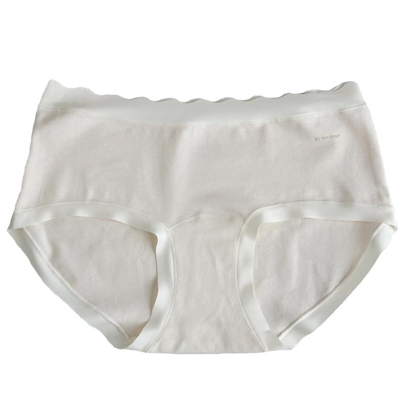 8562 Creamy Antibacterial Women's Triangle Panties - Class A Cotton, Breathable, Extended Crotch, Hip-Wrapping, 50 Count