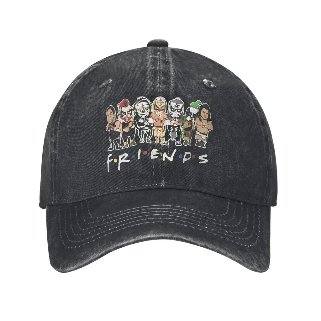 Retro Penta Pentagon Mexican Baseball Cap Distressed Denim Sun Cap Wrestling Entertainment Activities Adjustable Caps