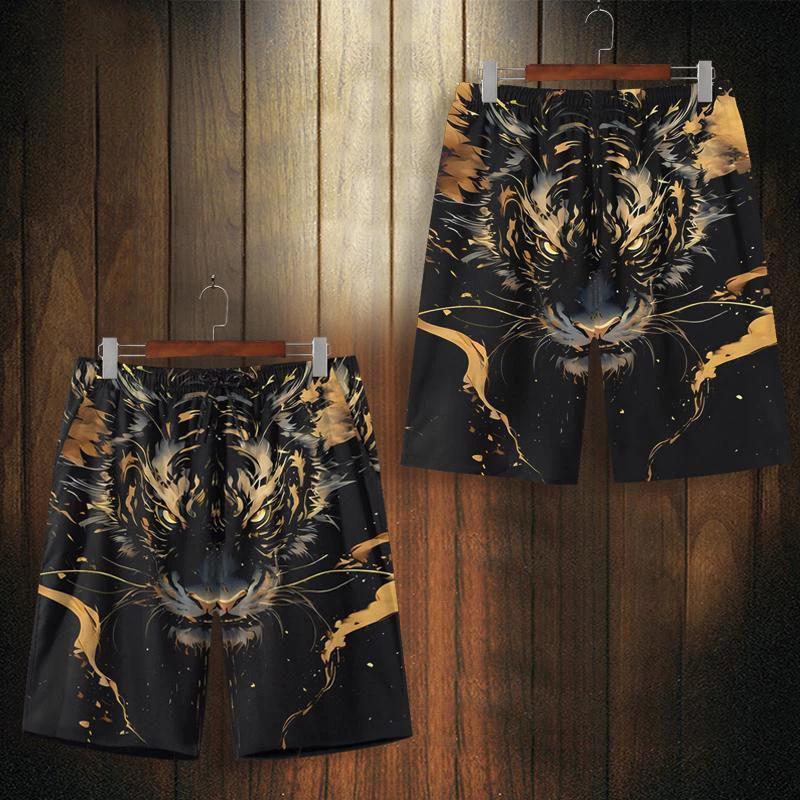 

Black White Tiger Head Boxing Muay Thai Kickboxing Training Shorts Print Martial Art Boxer Unisex Men Women Kid Fighting Fitness Sport Gym Workout S