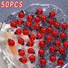 50Pz Ciondoli per Unghie Coccinella Carina Cartoon 3D, Strass Piatto per Unghie per Decorazioni Nail Art Manicure Fai da Te