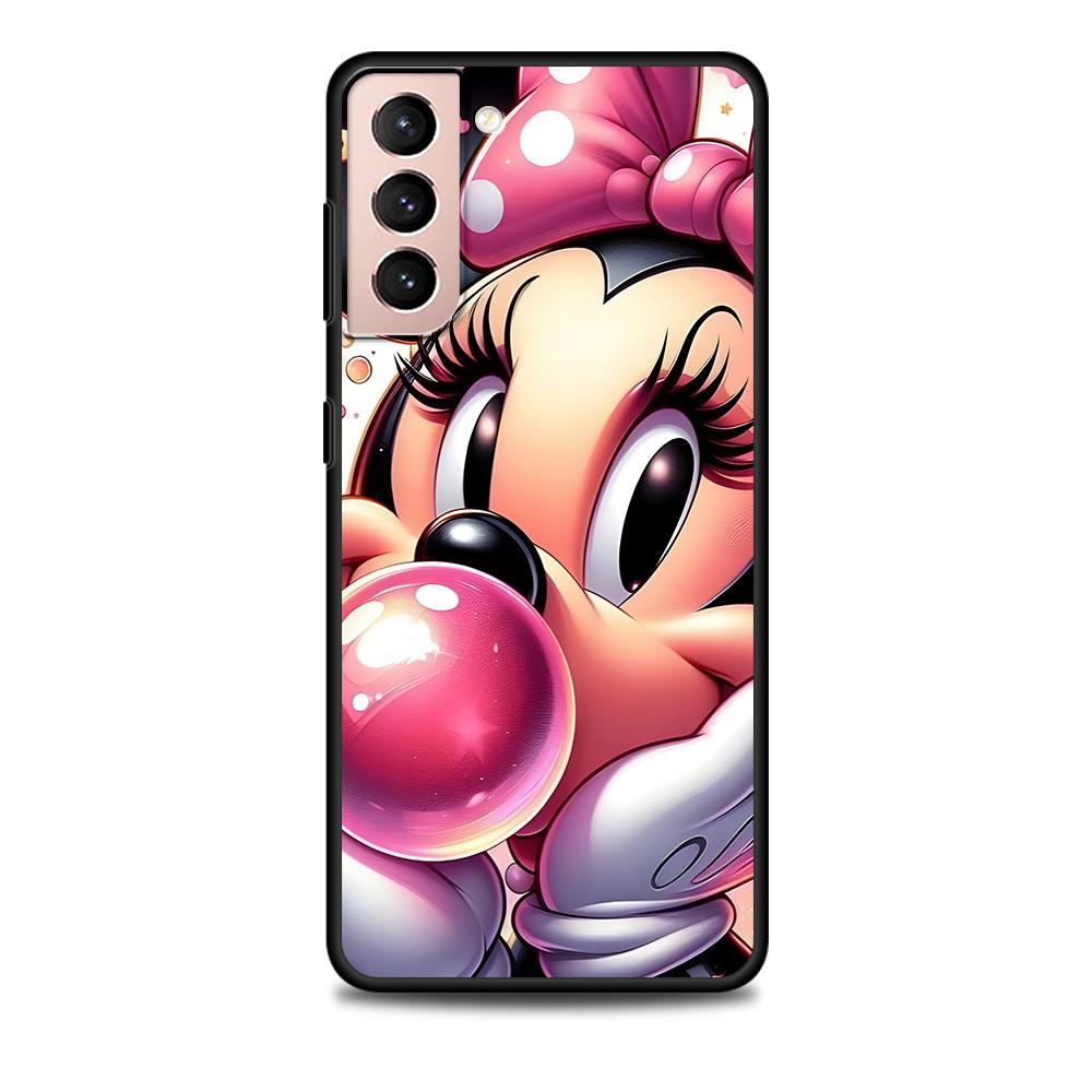 Minnie Mouse Case for Samsung Galaxy S23 S10e S10 S21 FE S22 S9 S24 Ultra S20 Plus Soft Black TPU Phone Cover Bumper