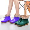 Rain Shoes Women's Short Tube Fashion Non-slip Rain Boots Adult Water Shoes Wear Water Boots Waterproof Shoes Warm and Cotton
