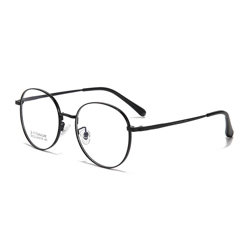 Ultra-Light Non-Magnetic Titanium Round Retro Glasses Frame for Myopia Lenses - Two-Color Versatile Design