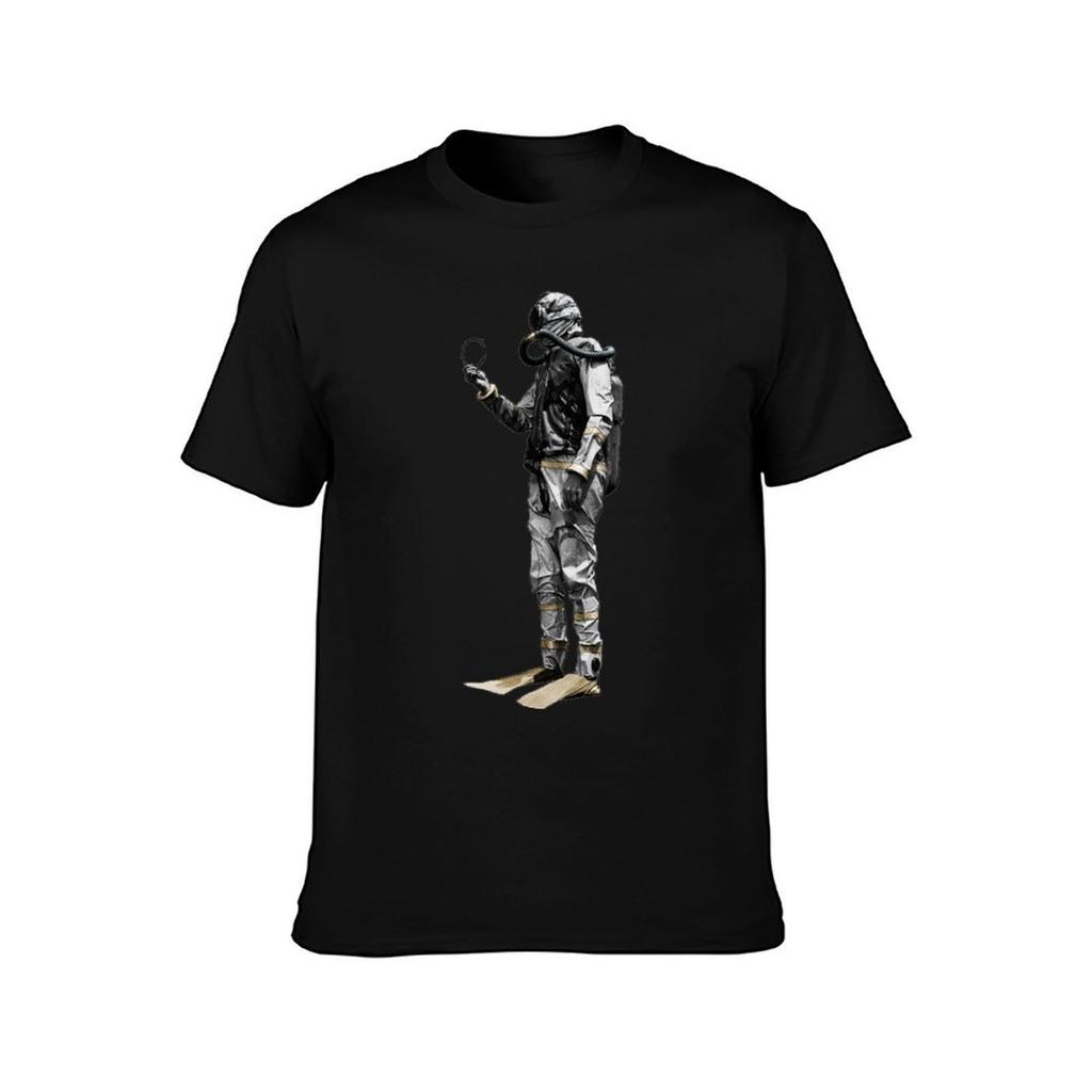 Vintage Scuba Diving Diver with a Double Hose Regulator TShirt T Shirt Man Casual Funny T Shirts Cotton TShirt