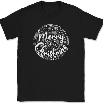 Merry Christmas T-Shirt Funny Beautiful Holiday Xmas Santa Elves Text Tee