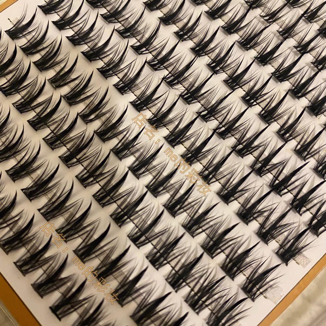 

LODO Luodou Смешанные Искусственные Ресницы - Тонкий Черный Стебель, Густой Пучковый Стиль