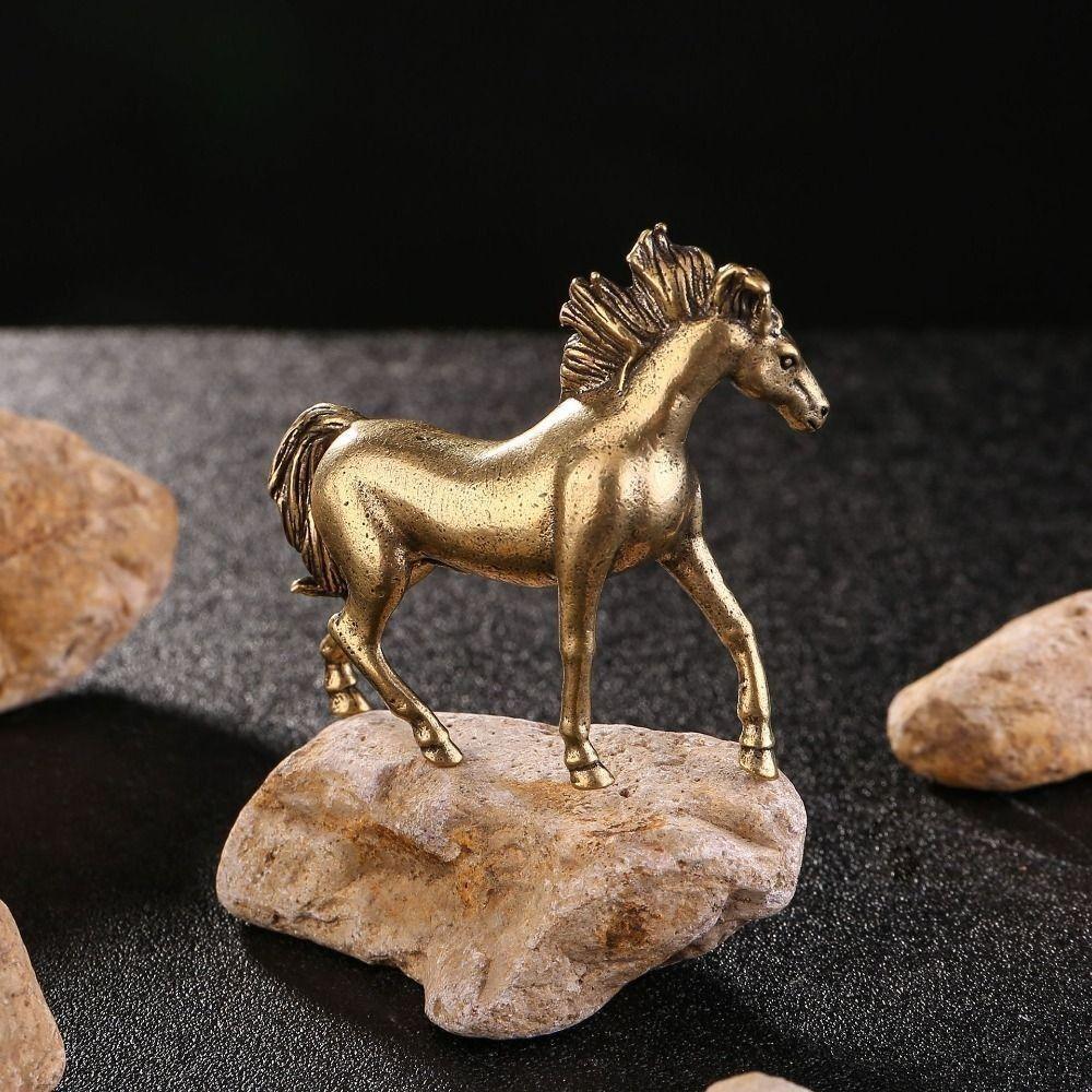 New Brass Horse Figurines Copper Desktop Decor Zodiac Horse Handmade Gifts Horse Metal Ornaments