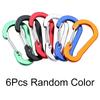 6Pcs/lot Aluminum Alloy Carabiner Keychain Outdoor Camping Climbing Snap Clip Lock Buckle Hook Fishing Accessories
