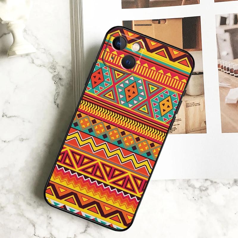 Tribal Aztec Geometric Colour Phone Case For iPhone 17 16 15 14 12 11 13 Pro Max Plus 12 13 Mini 16e 17 Air Cover Coque