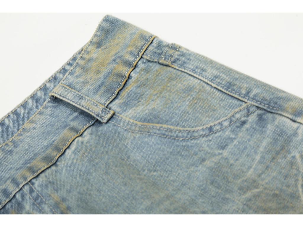 Unisex Retro Distressed Wide-Leg Jeans - Loose Fit, Floor-Length