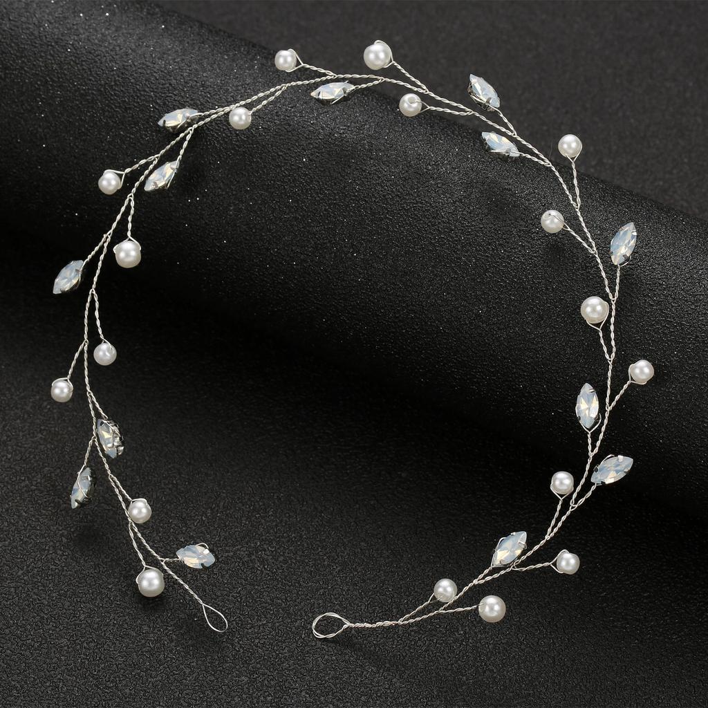 DIEZI Elegant Women Hair Accessories Bridal Headband Crystal Pearl Hairband Head Ornament Ladies New Hair Jewelry For Wedding