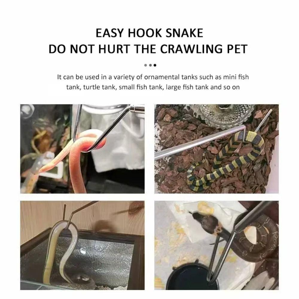 Adjustable Snake Hook Retractable Long Handle Reptile Catcher Rounded Head Stainless Steel Snake Catching Tool Zoo Keepers