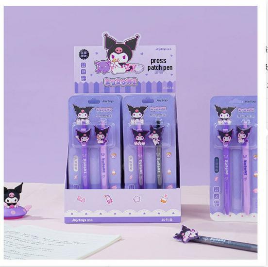 Yue Mu Hello Kitty Cartoon Click Pen Set - Quick-Dry Girly Heart ST Tip for Students