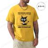 Unisex Unisex Cartoon TShirt Summer Harajuku Funny Cat Coffee Print Tees Streetwear Clothes Touch My Coffee Sarcastic Gift Y2K Top