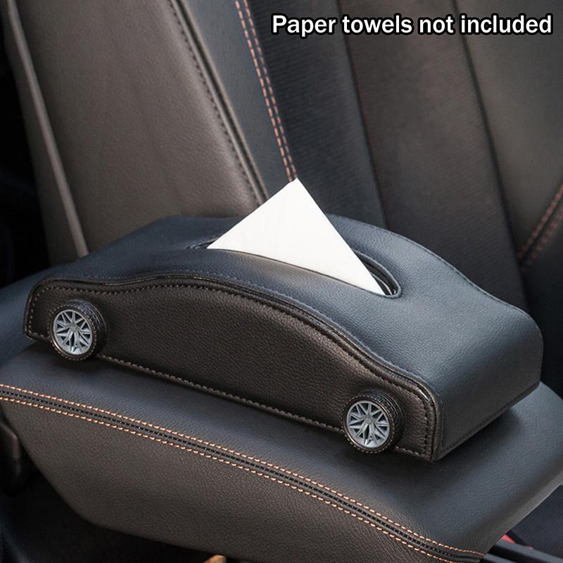 Kreative Autoform Taschentuchbox Simulierte Reifen Hitzebeständiger Taschentuchspender Dekorativer Tragbarer Autoleder Taschentuchorganizer