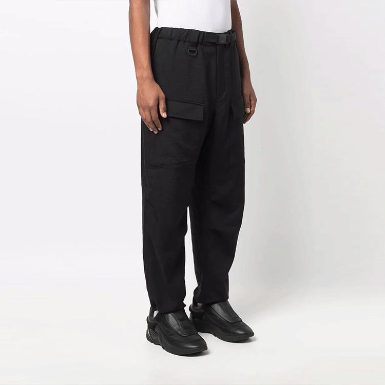 Y-3 FW21 Waist-Tied Straight-Leg Pocket Design Casual Pants Men pants Black HG8601