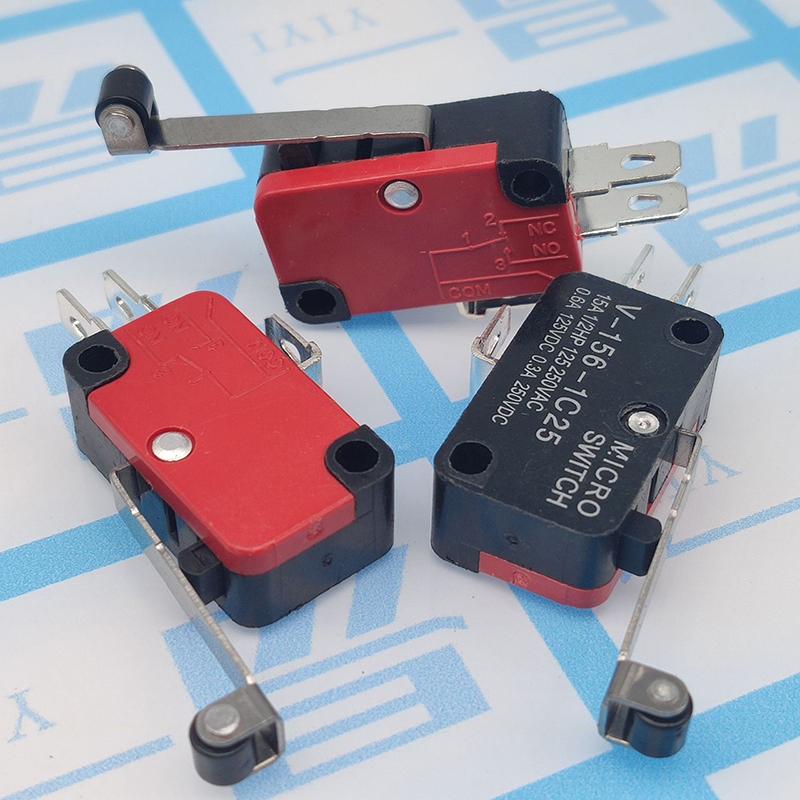 5pcs V-156-1C25 Micro Switch 16A 250VAC SPDT Momentary Travel Limit Switch 1NO1NC Lever Roller