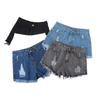 Summer Korean Style High-Waisted Ripped Wide-Leg Denim Shorts for Women - Plus Size, Slimming A-Line Hot Pants