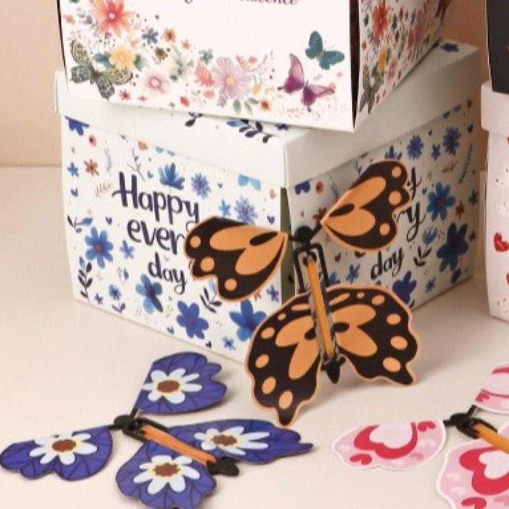 Paper Flying Butterfly Gift Box Auto Expand Present Box Surprise Gift Box  Wedding Celebration