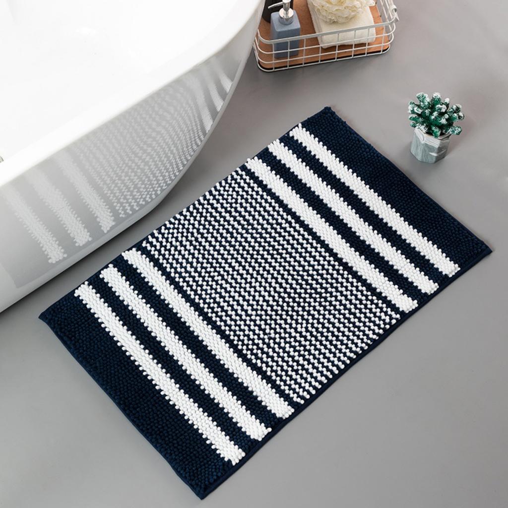 Bicolor Cationic Chenille Bathroom Cashmere Mat Bath Non-slip Carpets In Wash Basin Bathtub Side Floor Rug Shower Room Doormat Memory Foam 3D Pad