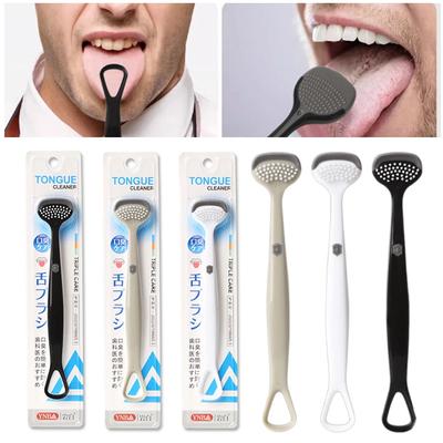 Double-Sided Tongue Scraper For Men Fresh Breath Oral Hygiene Care Tongue Cleaning Brush