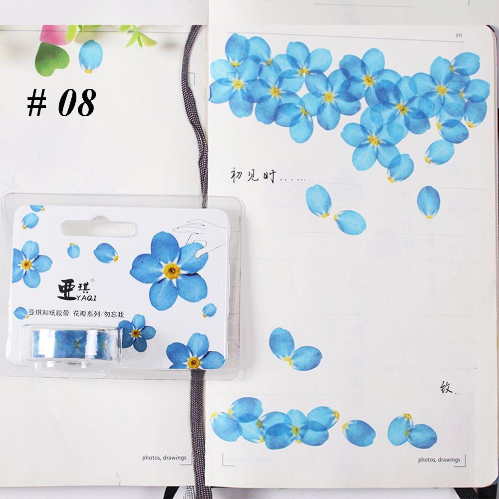 200PCS DIY Stylish Decorative Sticky Paper Scrapbooking Flower Petals Tape Masking Tape