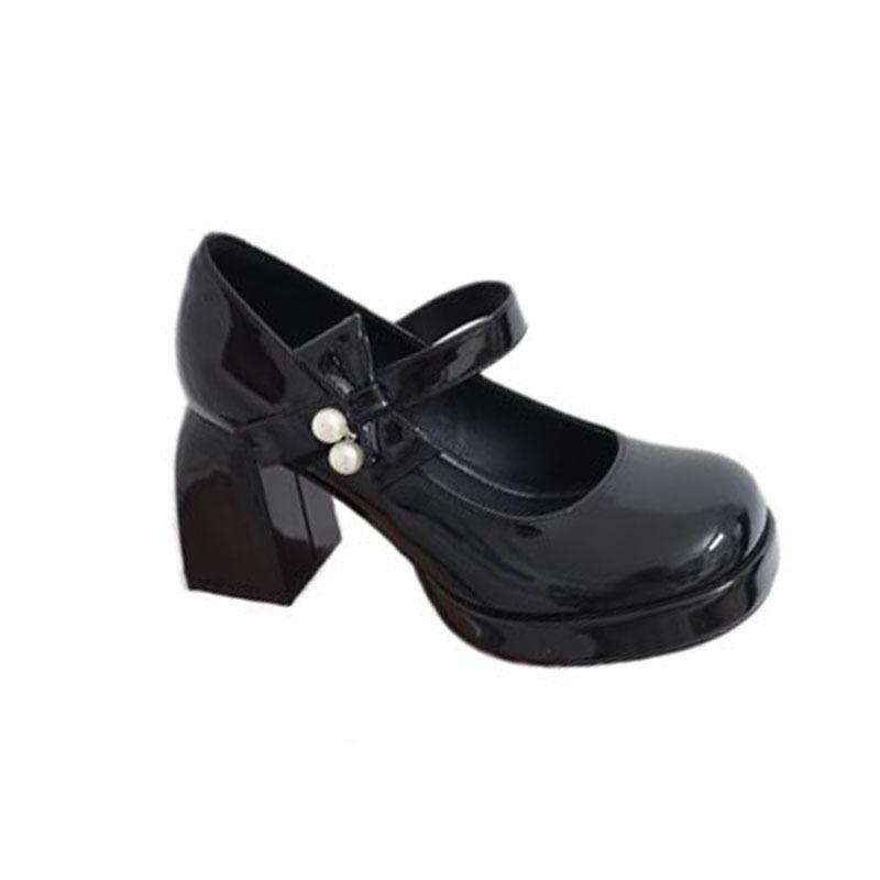 

Spot~ British style platform round head small leather shoes summer 2025 new bow versatile Mary Jane shoes women 34