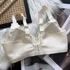 New Silk Mesh Satin Light-sensitive Steel-free Comfortable Underwear Women's Upper Support Pull Gather Natal Year Red Bra