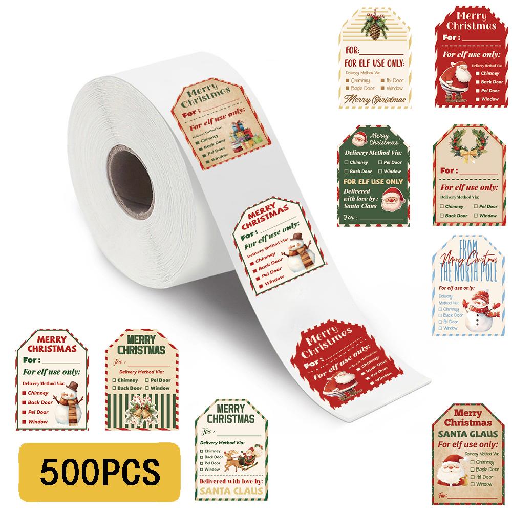 

500 шт. Наклейки-пломбы для рождественских подарков Счастливого Рождества Мультяшные Декоративные Каваий Упаковка Ноутбук Мода Маленькое Кафе Мультяшные Наклейки Декор