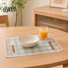 Cafe Style Placemats Rectangular Plaid Placemat, Heat Resistant Non-Slip Colorful Dining Cute Tableware Placemat Patterns, Artificial Leather