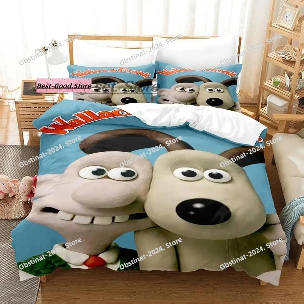 Kawaii Gromit Bedding Set Single Twin Full Queen King Size Bed Set Aldult Kid Bedroom Duvetcover Sets Print Anime Bed Sheet Set