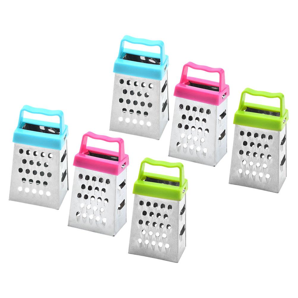 6 Stück Mehrzweck Mini Reibe Gemüse Gemüseschneider Edelstahl Vierseitige Küchenreiben