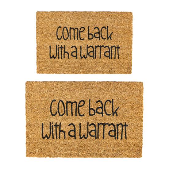 Funny Entrance Rug Come Back with A Warrant Doormat Rustic Anti-slip Floor Mat for Home Farmhouse Front Door Entryway Decoration
